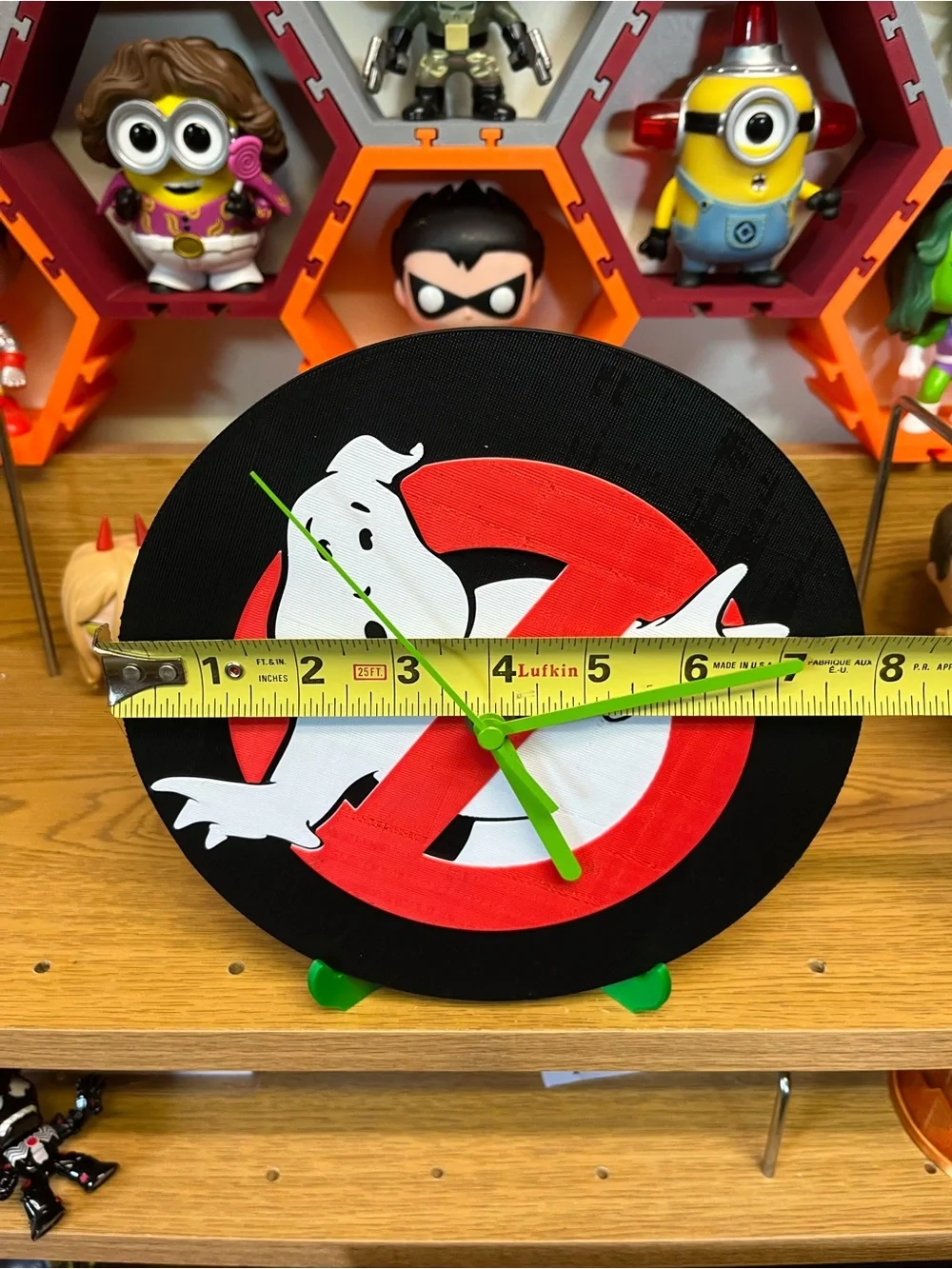 Ghostbusters Logo Wall Clock with Bright Green Hands